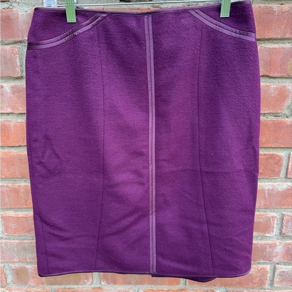 Ann Taylor Rich wool Purple plum  Pencil Skirt - Picture 1 of 5